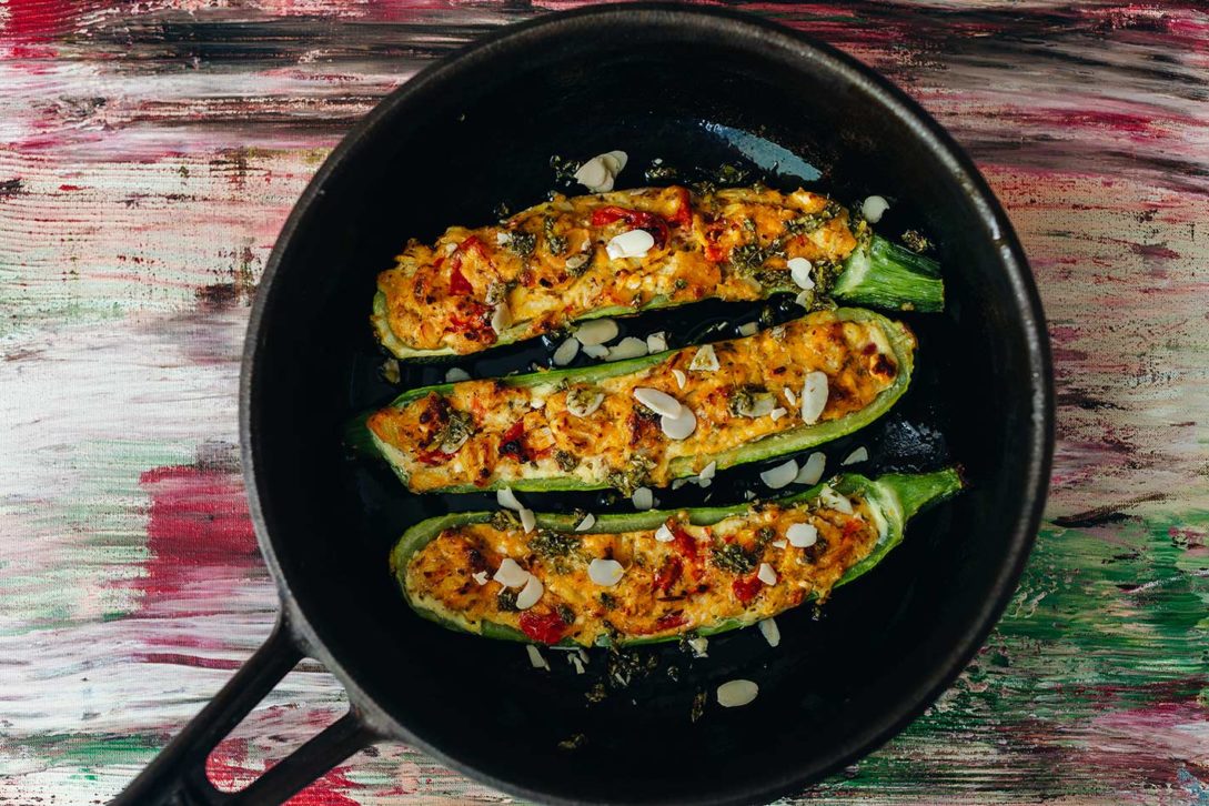 Gefüllte Zucchini