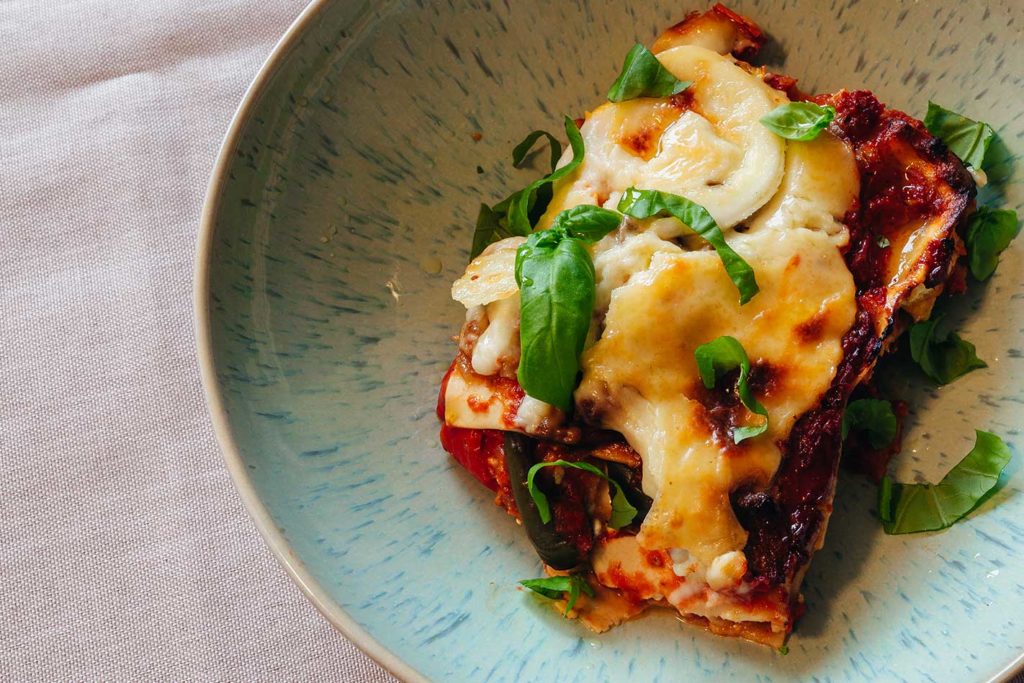 Vegetarian lasagna with fennel