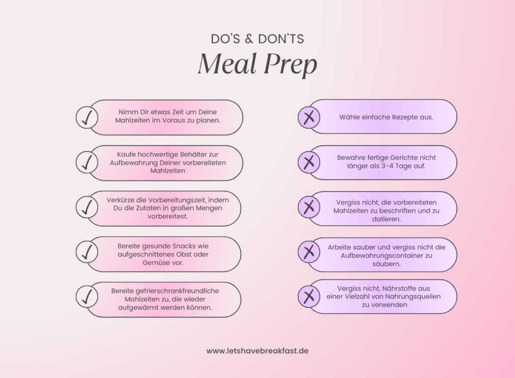 Meal Prep Tipps