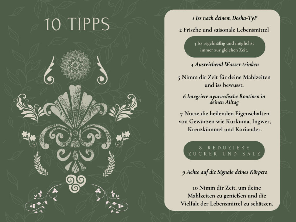 10 Tipps, wie man richtig nach der Ayurveda Ernährung isst