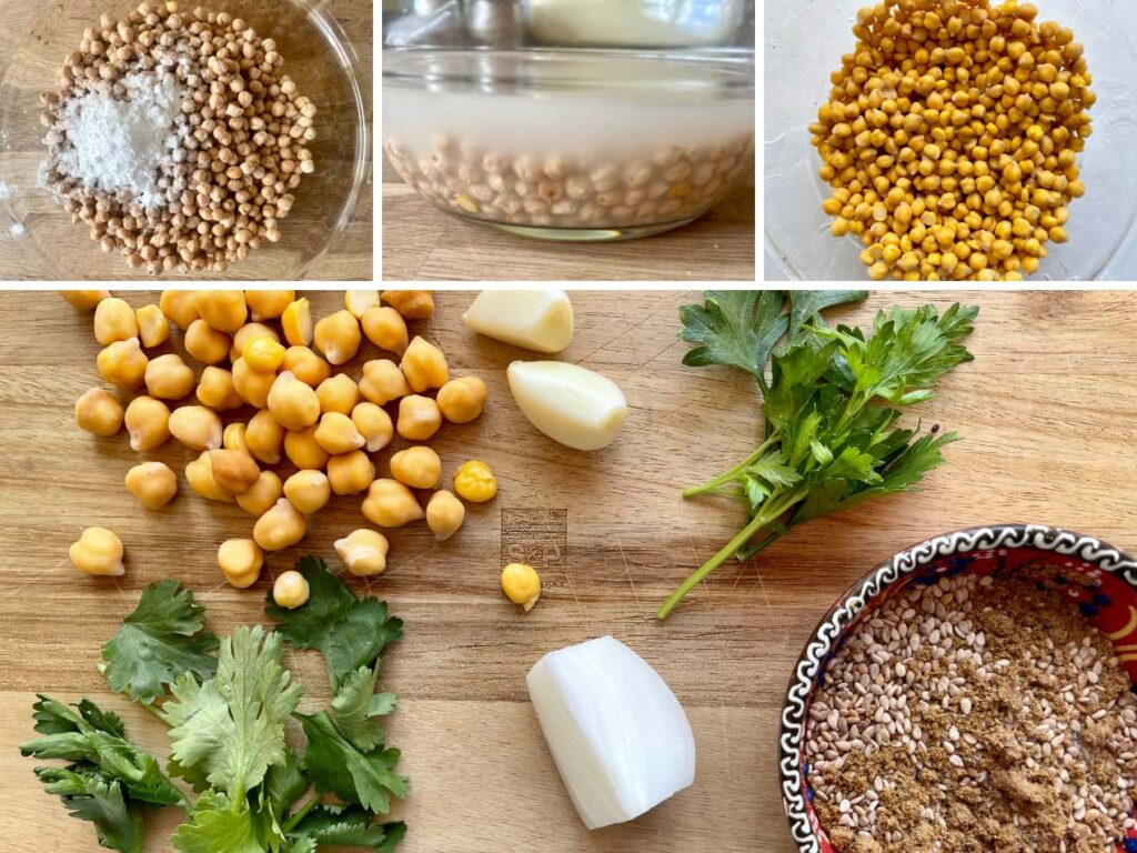 Zutatenliste für das Falafel Rezept