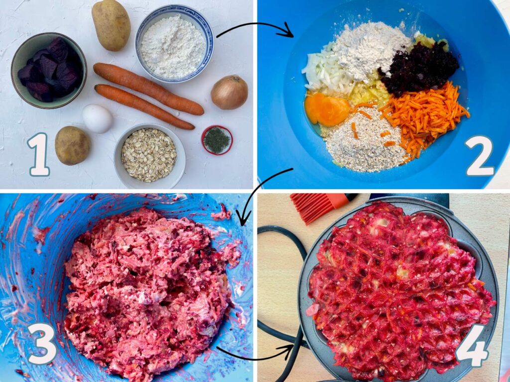 Zutaten für Waffeln mit Gemüse
